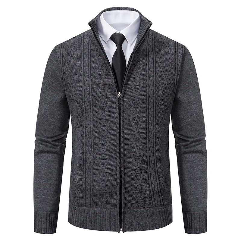 Men's Casual Knitted Sweater Coat in Cashmere Blend