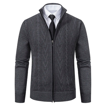 Men's Casual Knitted Sweater Coat in Cashmere Blend