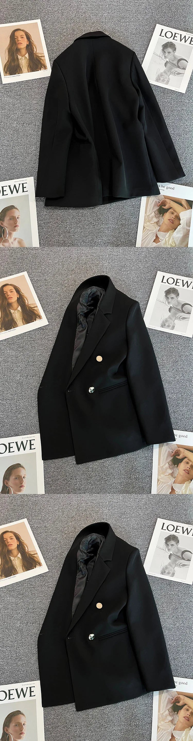 Candy Color Slim Blazer with Notched Collar and Metal Buttons