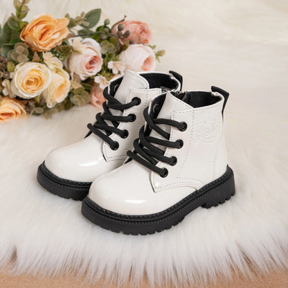 Waterproof PU Leather Children's Lace-up Boots