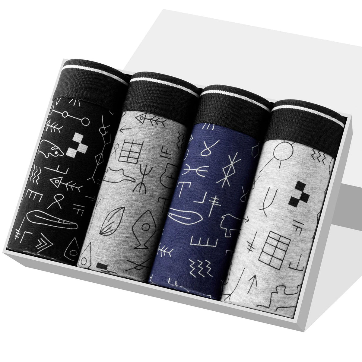 Men's Cotton Boxer Shorts Underwear 4Pcs Set