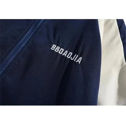 Men's Patchwork Color Block Varsity Jacket