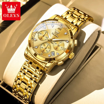 OLEVS 2858 Luxury Quartz Women Watch with Diamonds
