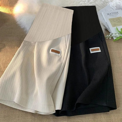 Knee-length Plus Size Maternity Ice Silk Shorts