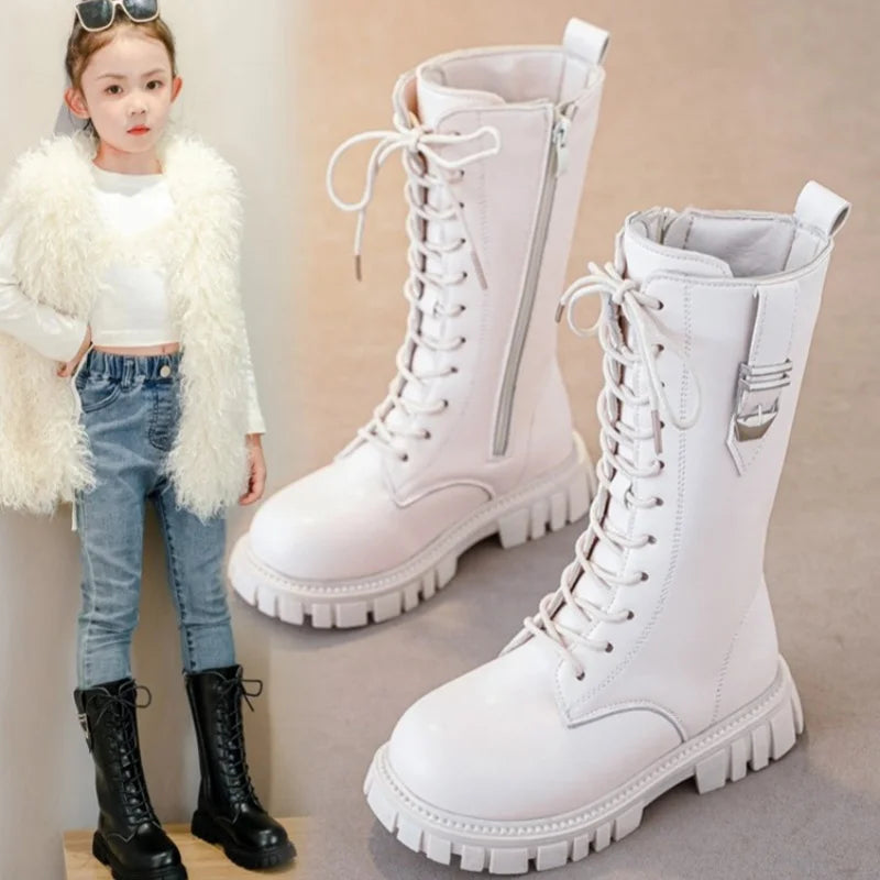 Elegant Zipper Baby Girl Casual Fashion Boots