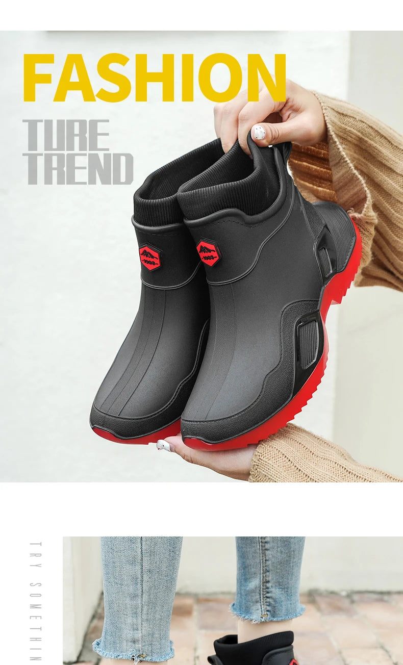 Men's Waterproof Fleece-Lined Rain Boots