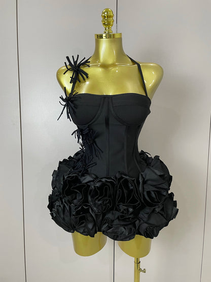 Women Red Black Bandage Two Piece Cocktail Gown