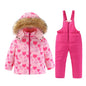 Kids Hooded Ski Suit Cotton Winter Outerwear