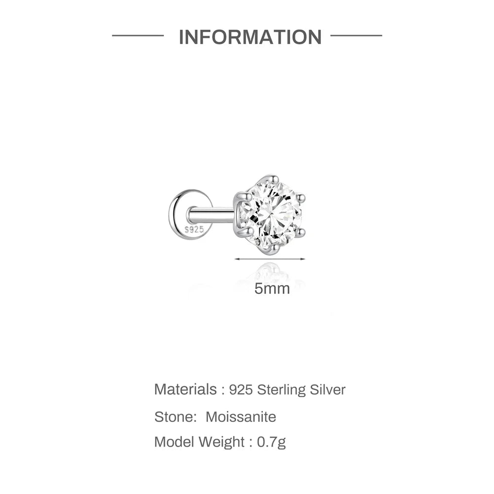 Canner Moissanite Stud Earrings 925 Sterling Silver