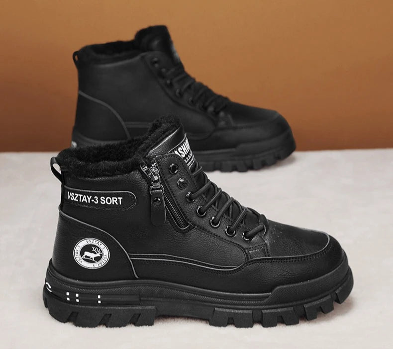 Men's High Top Snow Boots in Plush Cotton