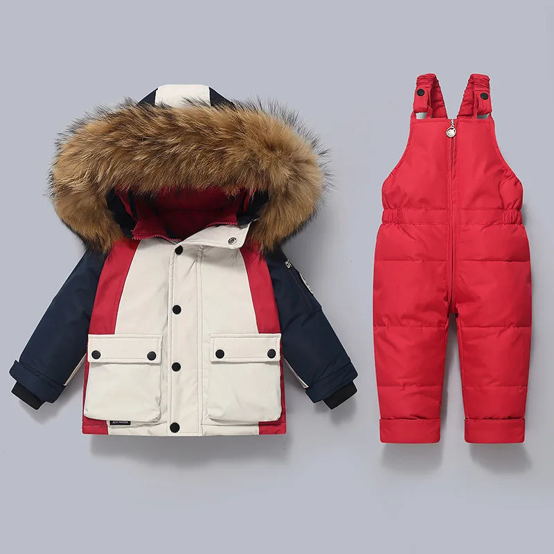 Warm Down Jacket Parka Snowsuit for Kids