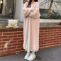 Thick Knee Length Open Knit Coat for Women