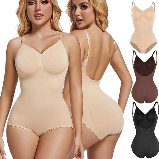 Low Back Bodysuit Shapewear for Women Black