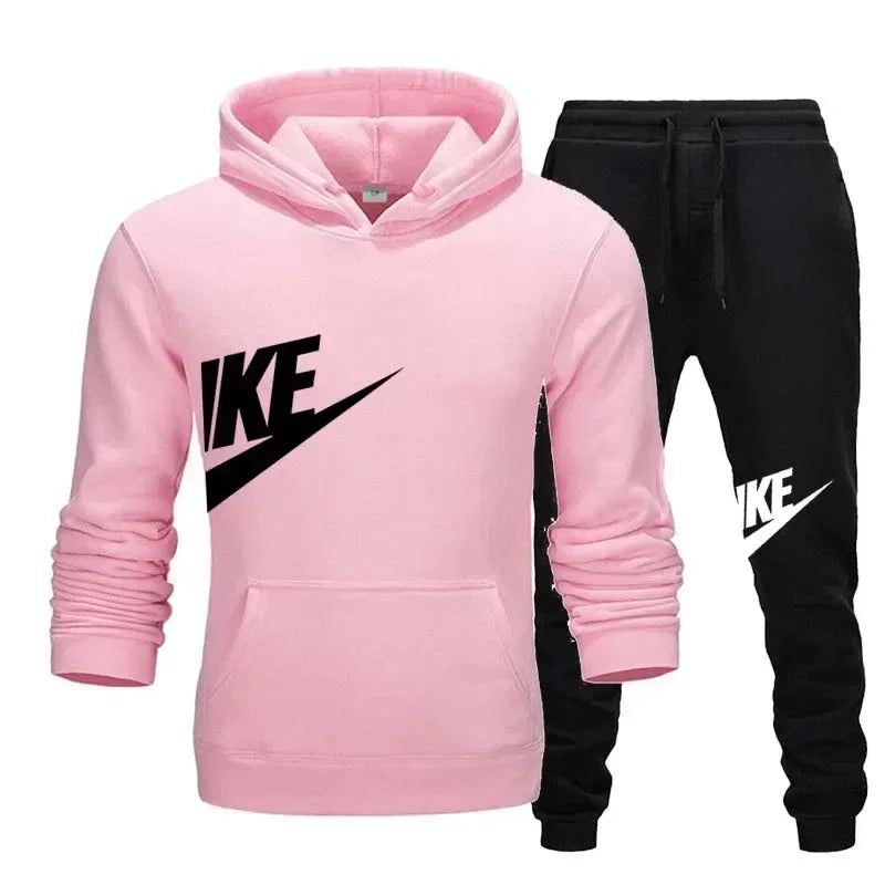 Men's Casual Fitness Printed Hooded Pullover and Pants