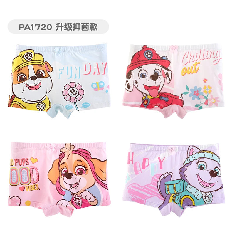 4PCS Paw Patrol Skye Cotton Girls Underwear