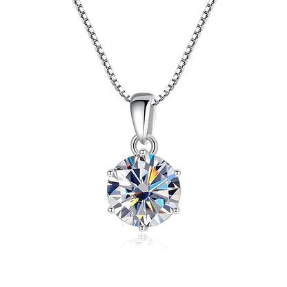 Moissanite Pendant Necklace 925 Sterling Silver Women