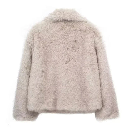 Faux Fur Fluffy Coat for Women Warm Winter Outerwear