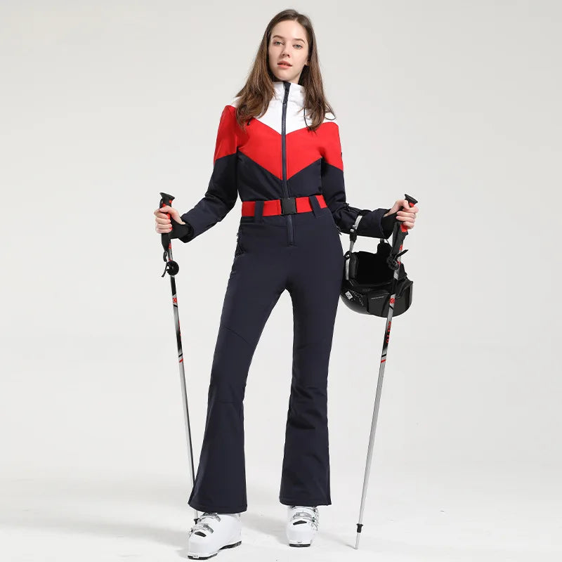 Gsou Women's Winter Snow Jumpsuit Waterproof Ski Suit