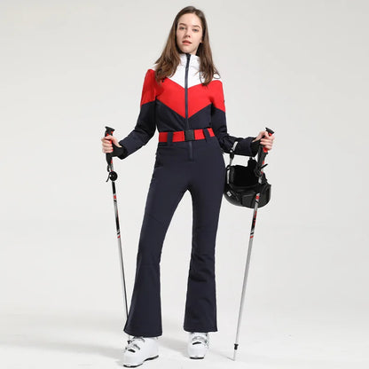 Gsou Women's Winter Snow Jumpsuit Waterproof Ski Suit