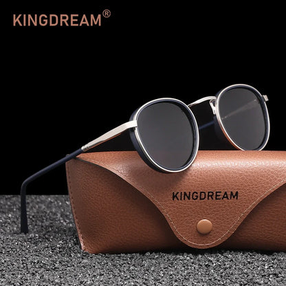 KINGDREAM Polarized Round Frame Sunglasses UV400