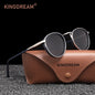 KINGDREAM Polarized Round Frame Sunglasses UV400