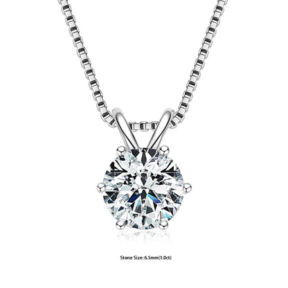 Moissanite Pendant Necklace 925 Sterling Silver Women