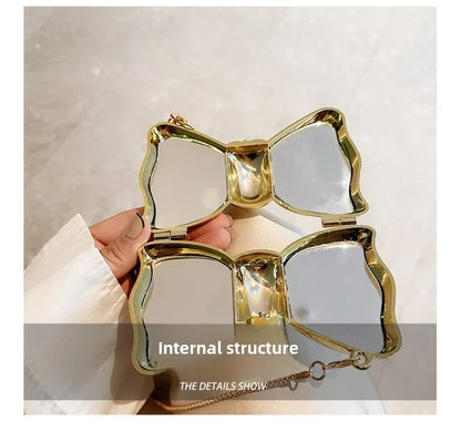 Golden Acrylic Round Clutch Purse for Parties