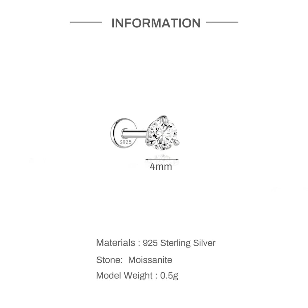 Canner Moissanite Stud Earrings 925 Sterling Silver
