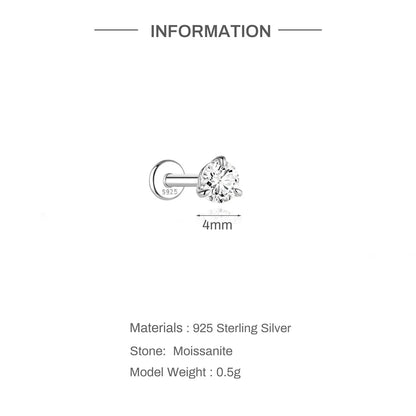 Canner Moissanite Stud Earrings 925 Sterling Silver