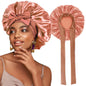 Satin Solid Sleeping Hat with Stretchy Tie Band