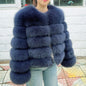 QUEENTINA Brown Fox Fur Coat for Women