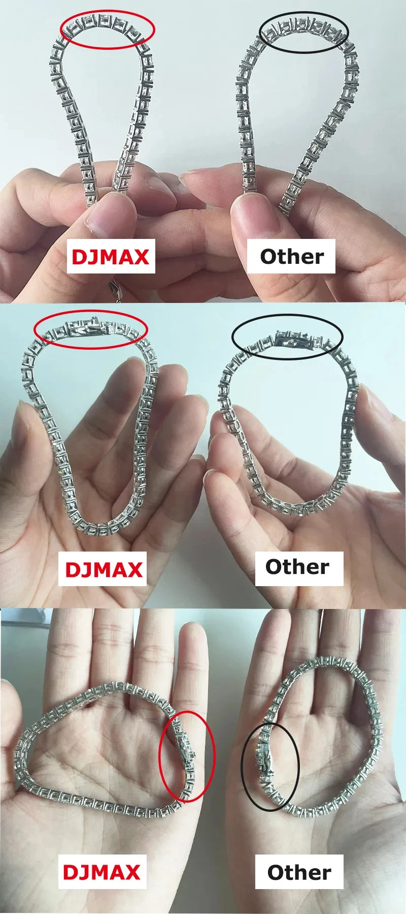Moissanite Tennis Chain Bracelet in 925 Sterling Silver