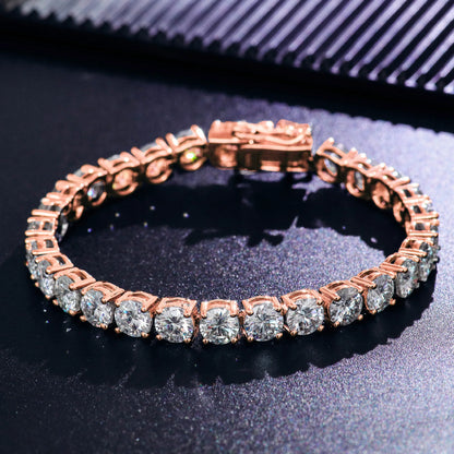 Moissanite Tennis Bracelet 2-6.5mm Rose Gold Silver