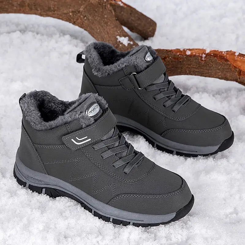 Men's Winter Ankle Snow Boots with Plush Lining