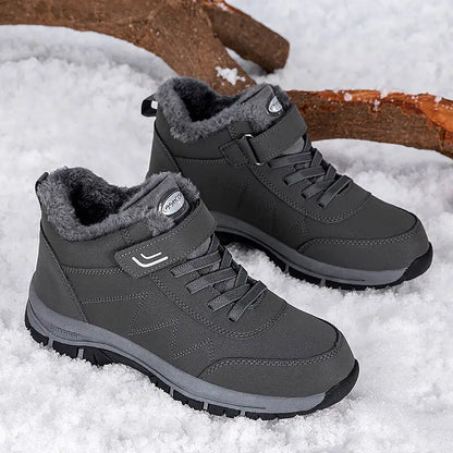 Men's Winter Ankle Snow Boots with Plush Lining