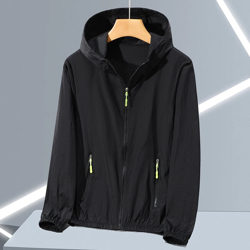 Men's Thin Ice Silk Hooded Sun Protection Jacket