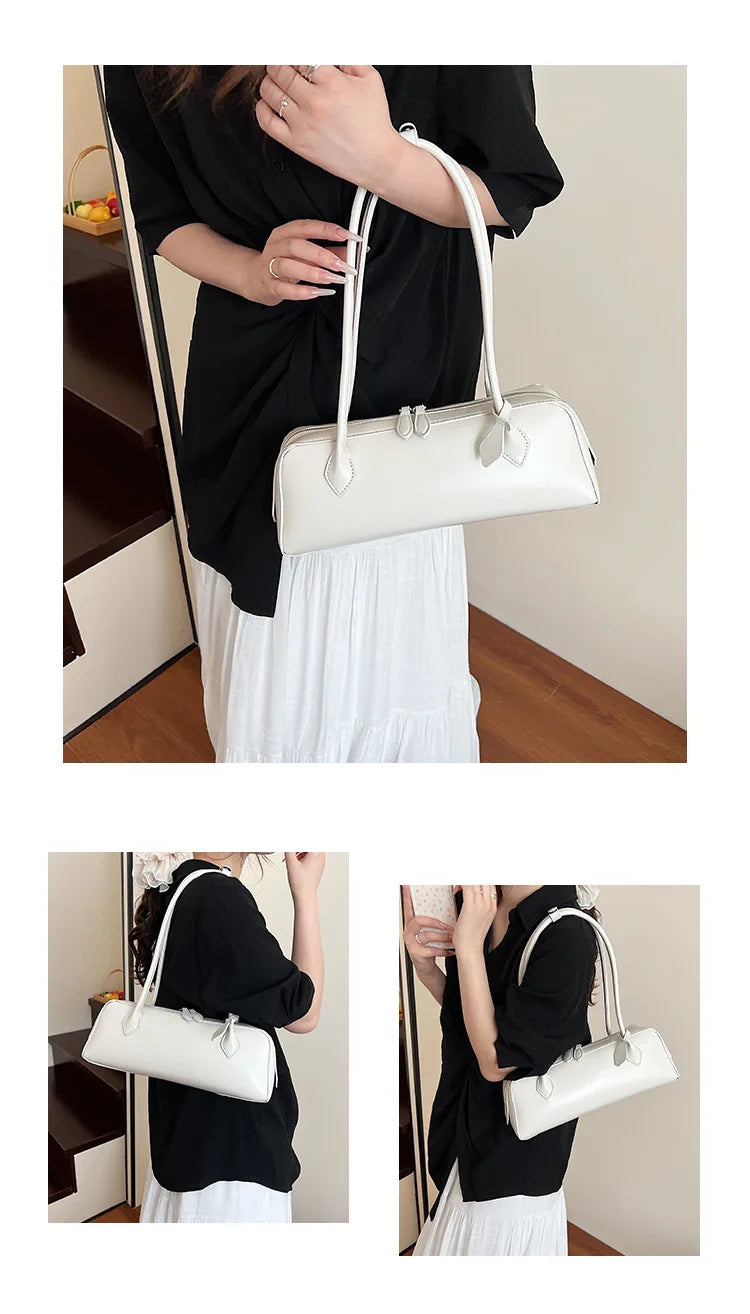 Vintage Cowhide Shoulder Bag for Women