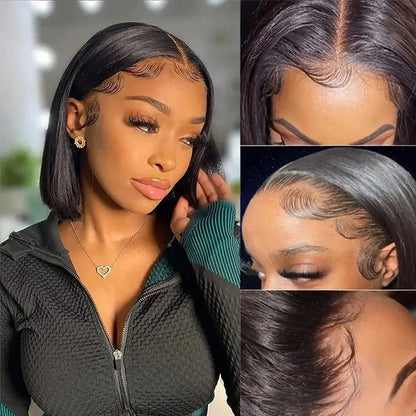13X4 Bob Wig Straight Human Hair Lace Front Wig