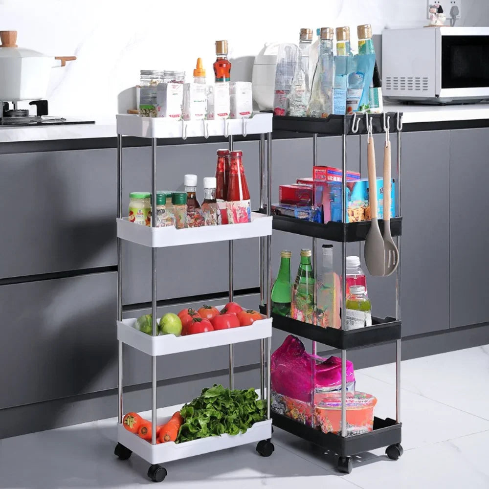 Multi-layer Metal Storage Trolley for Bathroom and Kitchen