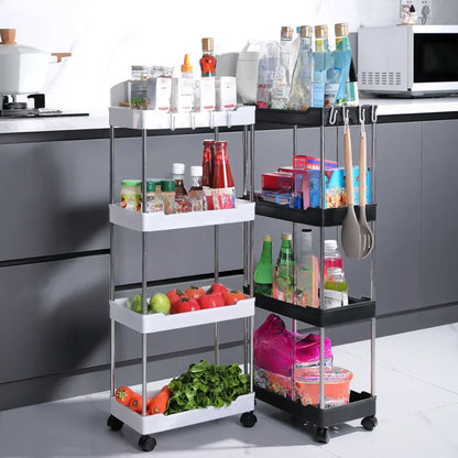 Multi-layer Metal Storage Trolley for Bathroom and Kitchen