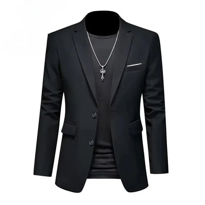 Men's White Formal Suit Jacket with Long Sleeves