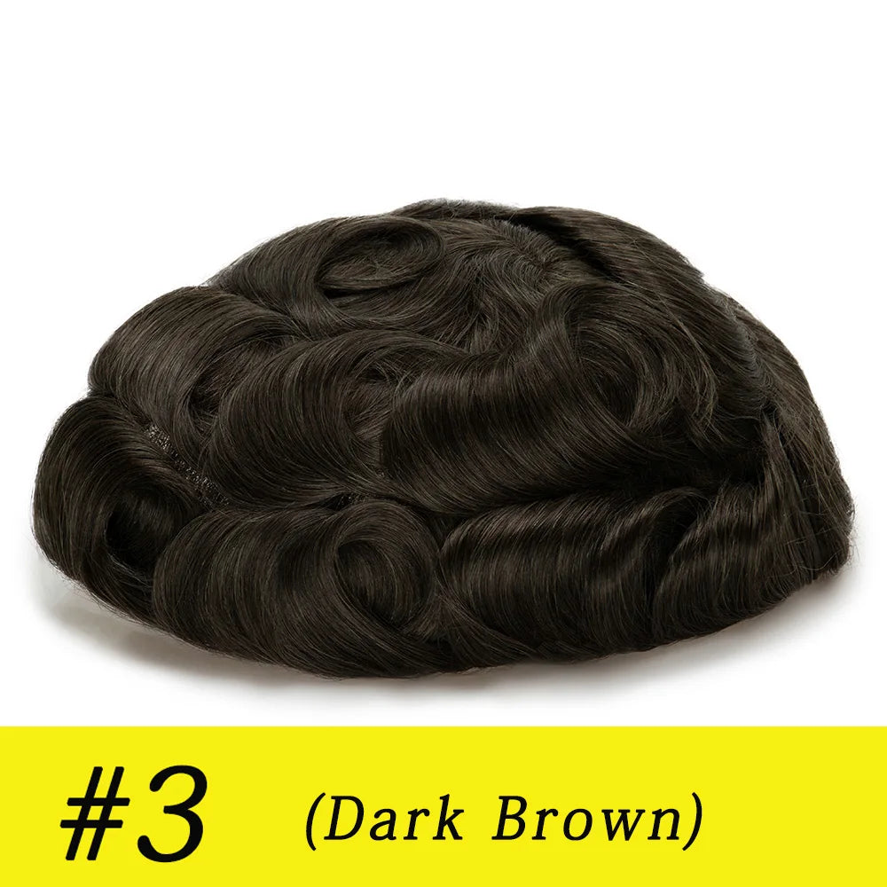 Thin Skin 0.03mm Natural Hair Toupee for Men
