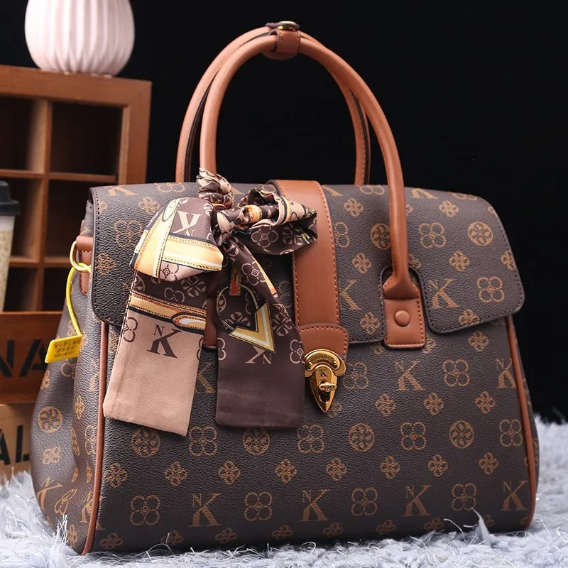 Women's Versatile PVC Handbag with Zipper Closure