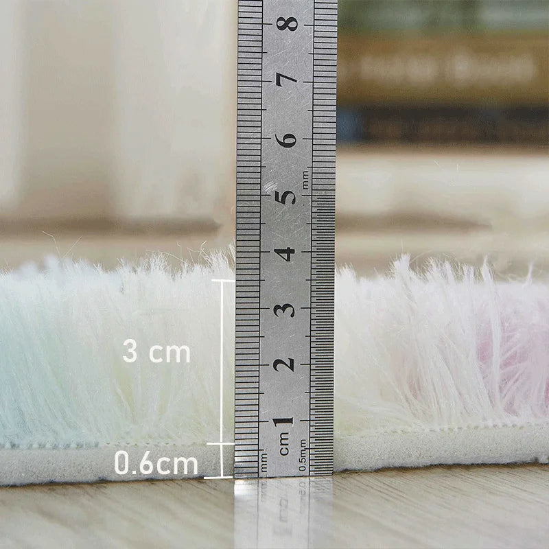 Pink Fluffy Polyester Carpet for Children's Room