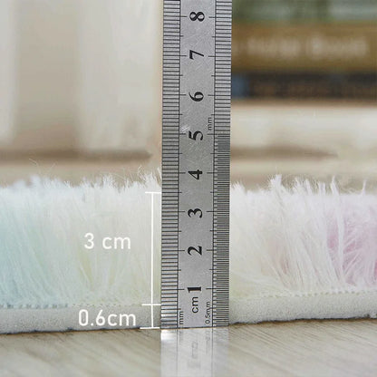 Pink Fluffy Polyester Carpet for Children's Room