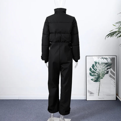 Women's Windproof Thermal Turtleneck Ski Jumpsuit