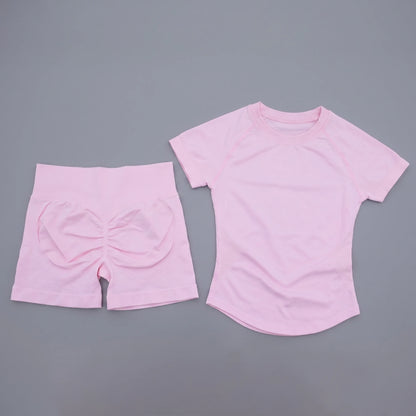 Seamless Yoga Top and Shorts Set for Women