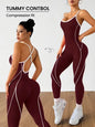 Women Yoga Jumpsuit Open Back High Elastic Slim Fit