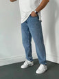 Men's Casual Straight Denim Jeans Blue Black S-3XL