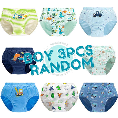 Cotton Dinosaur Cartoon Boys Briefs 3 Pcs Set